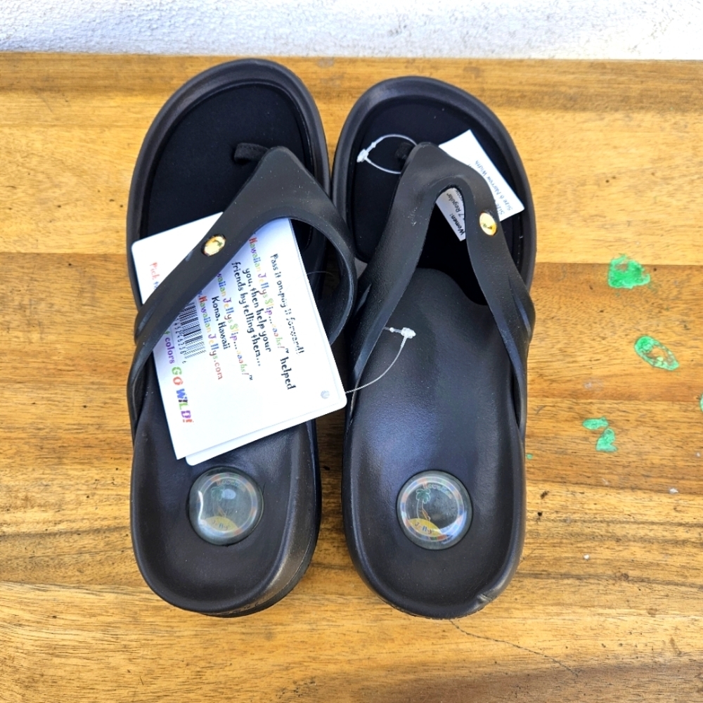 Hawaiian Jellys Ultra Comfort O'o Black Lava Unisex Sandals Women's Siz… - Picture 11 of 16